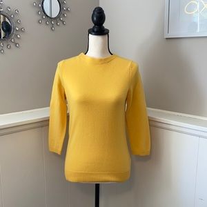 Talbots 100% Cashmere Yellow Sweater Size Small